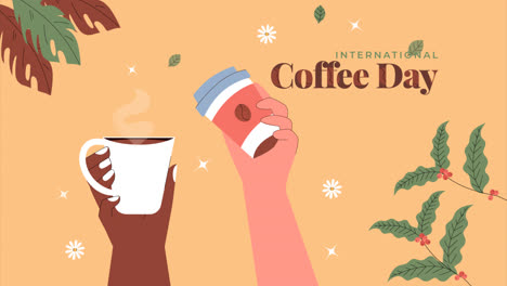 Gráfico-En-Movimiento-De-Fondo-Plano-Para-La-Celebración-Del-Día-Internacional-Del-Café