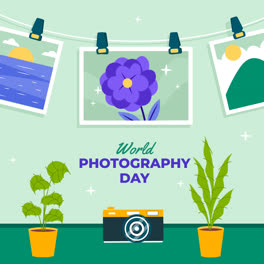 Motion-Graphic-of-Flat-illustration-for-world-photography-day-celebration