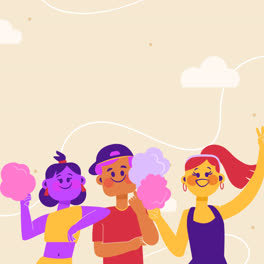 Motion-Graphic-of-Flat-friendship-day-background-with-group-of-friends