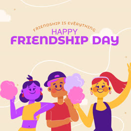 Motion-Graphic-of-Flat-friendship-day-background-with-group-of-friends