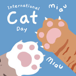 Motion-Graphic-of-Flat-international-cat-day-instagram-stories-collection