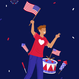 Motion-Graphic-of-Flat-background-for-american-4th-of-july-celebration