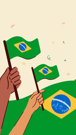Bewegungsgrafik-Mit-Flachem-Hintergrund-Für-Die-Feier-Zum-Brasilianischen-Unabhängigkeitstag