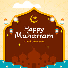 Motion-Graphic-of-Flat-background-for-islamic-new-year-celebration