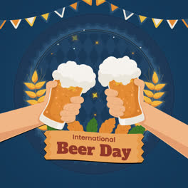 Bewegtbildgrafik-Der-Flachen-Illustration-Für-Die-Feier-Des-Internationalen-Biertags