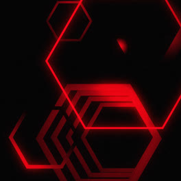 Motion-Graphic-of-Hexagonal-design-in-red-light-lines