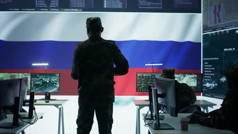 Russian-military-commander-in-high-tech-government-control-room