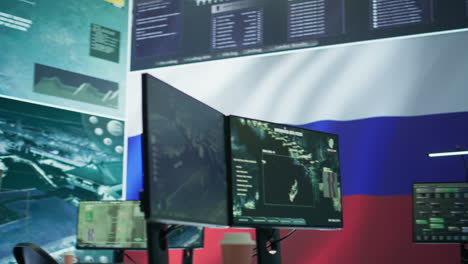 Leere-Operationsbasis-Der-Russischen-Armee,-Ausgestattet-Mit-Hightech-Ausrüstung