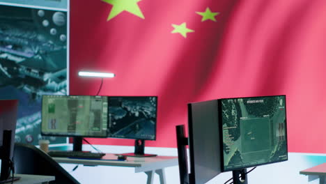 Empty-chinese-army-power-base-control-room-using-radar-cctv