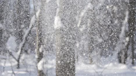 Winterlandschaft-Bei-Schneefall.-Abstrakter-Hintergrund-Für-Winterweihnachten-In-Superzeitlupe.