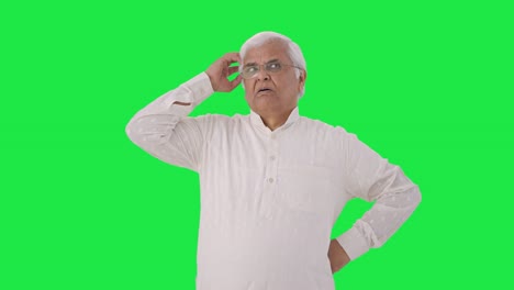 Confused-Indian-old-man-thinking-Green-screen