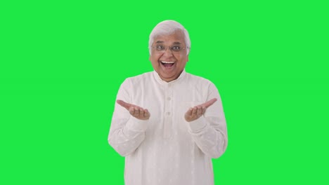 Indian-old-man-getting-a-big-surprise-Green-screen