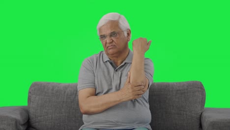 Sick-Indian-old-man-suffering-from-arthritis-Green-screen