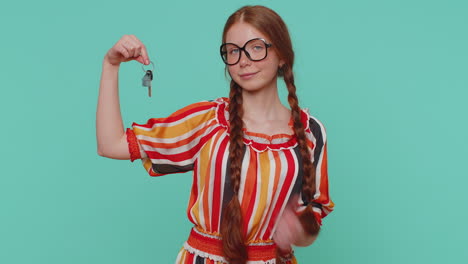 Redhead-girl-real-estate-agent-show-keys-of-new-home-house-apartment-buying-property-mortgage-loan