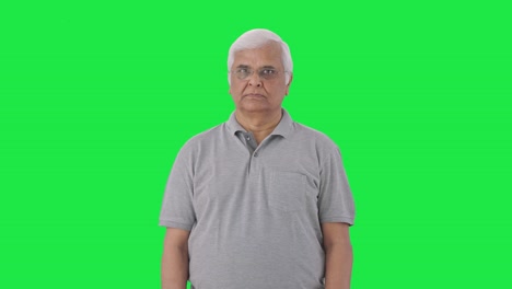 Indian-old-man-staring-at-the-camera-Green-screen