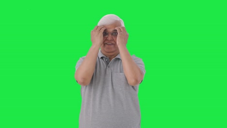 Happy-Indian-old-man-getting-ready-Green-screen