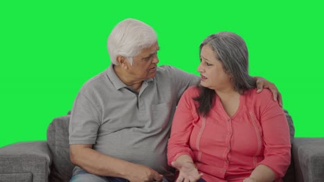 Pareja-De-Ancianos-Indios-Hablando-Entre-Sí-Pantalla-Verde