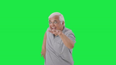 Indian-old-man-dancing-and-enjoying-Green-screen