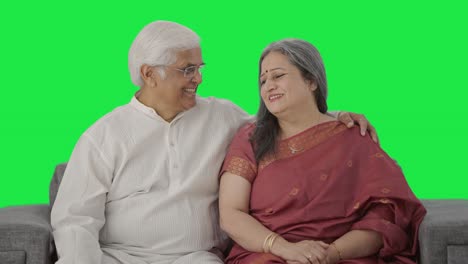 Cute-Old-Indian-couple-smiling-to-the-camera-Green-screen