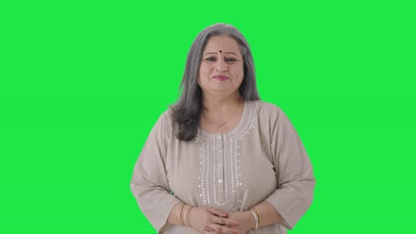 Happy-and-cheerful-Indian-old-woman-smiling-Green-screen