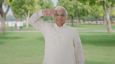 Proud-Indian-old-man-saluting-in-park