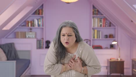 Sick-Indian-old-woman-having-a-Heart-attack