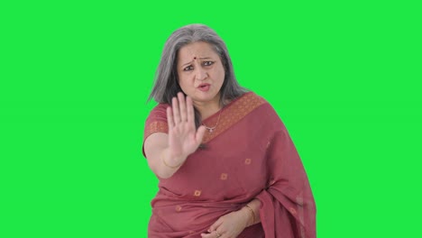 Angry-Indian-old-woman-saying-No-to-someone-Green-screen