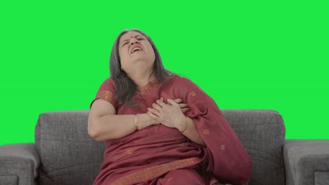 Sick-Indian-old-woman-having-a-heart-attack-Green-screen