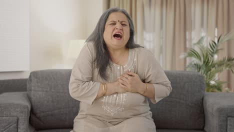 Sick-Indian-old-woman-having-a-Heart-attack