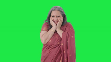 Happy-Indian-old-woman-getting-a-surprise-Green-screen