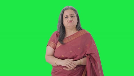 Verwirrte-Alte-Indische-Frau-Fragt,-Welche-Frage-Greenscreen