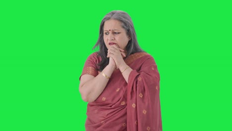 Sad-Indian-old-woman-saw-something-shocking-Green-screen