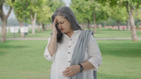 Stressed-and-tensed-Indian-mother-in-park