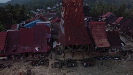 Nail-less-construction,-Nias-Island-buildings,-tribe-chief-accommodation