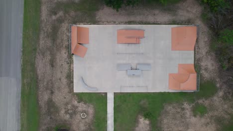 Aerial-video-of-skate-park-in-Bandera-Texas