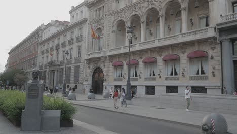 Outside-view-for-the-NH-Collection-Real-Casino-de-Madrid-at-Alacala-street,-Madrid,-Spain