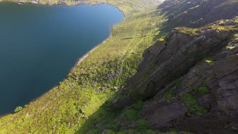 Coumshingaun-Lough-lake-view-fpv-drone-beautiful-mountain