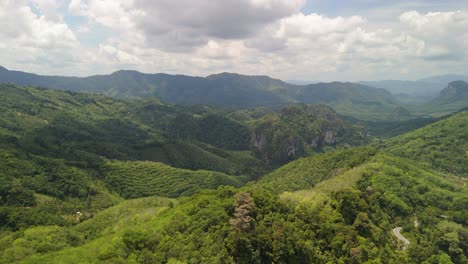 Yala-Province-Countryside-Rubber-Tree-Plantations-and-Beautiful-Landscape-in-Southern-Thailand,-South-Thailand-insurgency-Conflict