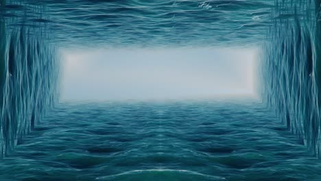 Ocean-Waves-in-Blue,-Smooth-Loop-Animation