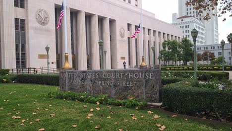 Palacio-De-Justicia-De-Los-Estados-Unidos-Y-Edificio-Del-Tribunal-Superior-De-Los-Ángeles-En-El-Centro-De-Los-Ángeles,-California,-EE.-UU.