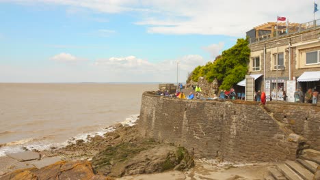 Die-Küste-Und-Die-Stadtmauer-Von-Weston-Super-Mare-In-England