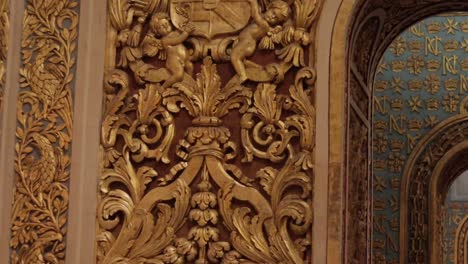 A-detail-of-the-wall-of-the-altarpiece-in-the-Co-Cathedral-of-Saint-John-in-Valletta,-Malta