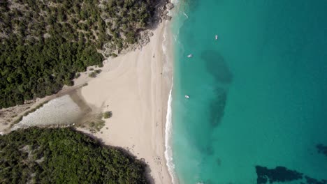 Unspoilt-Beach-Cala-Sisine-On-Baunei-Coast,-Gulf-of-Orosei-In-Sardinia,-Italy