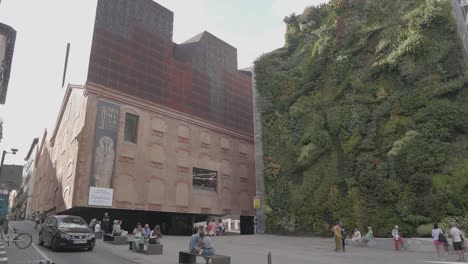 Caixa-forum-cultural-centre-with-vertical-garden,-Paseo-del-Prado,-Prado-Avenue,-Madrid,-Spain