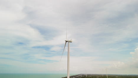 Windkraftanlage-Nachhaltige-Energie-Windkrafterzeugung-Küstenwindpark