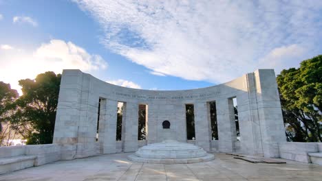 Close-up-view-of-The-Massey-Memorial-in-Wellington,-commemorates-William-Ferguson-Massey,-prime-minister-of-New-Zealand-Aotearoa