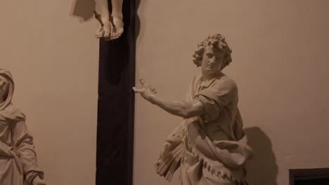 A-tilt-down-shot-of-intricate-marble-sculptures-captured-within-the-historic-Co-Cathedral-of-Saint-John-in-Valletta,-Malta