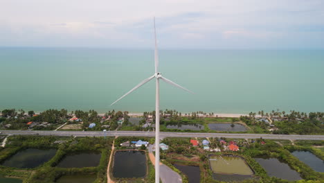 Wind-Energy-by-the-Sea,-South-Thailand-Songkhla-Wind-Energy-Farm-in-the-Coastal-Region