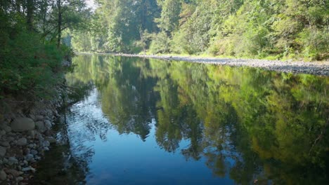 Ein-örtlicher-Park-Am-Lewis-River-Bietet-Ruhige-Aussichten,-üppiges-Grün-Und-Freizeitaktivitäten