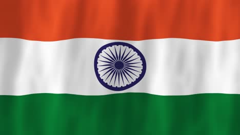 Indien-Südasien-Flagge-Land-Animation-3d-Symbol-Design-Wehend-Im-Wind-Bewegung-National-Patriotismus-Welt-Kultur-Emblem-Banner-Grün-Weiß-Orange